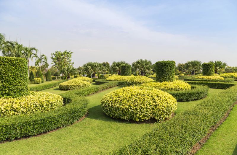 Landscape with Shaped Shrubs